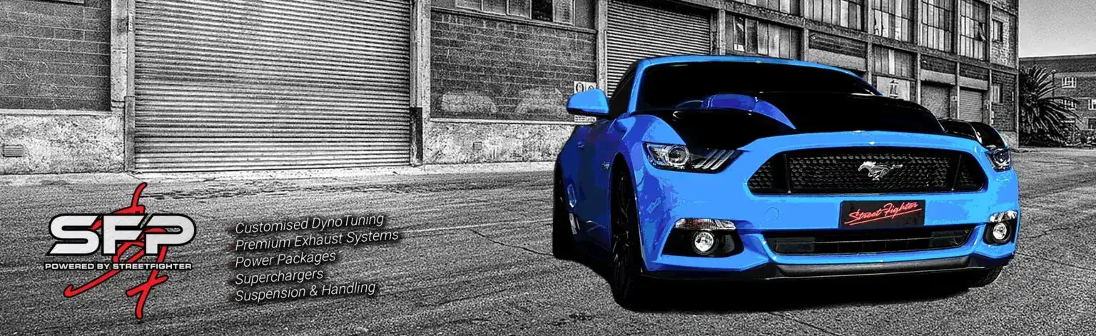 StreetFighter Performance Ford Mustang, customised dyno tuning, exhaust systems, power packages, superchargers, suspension and handling
